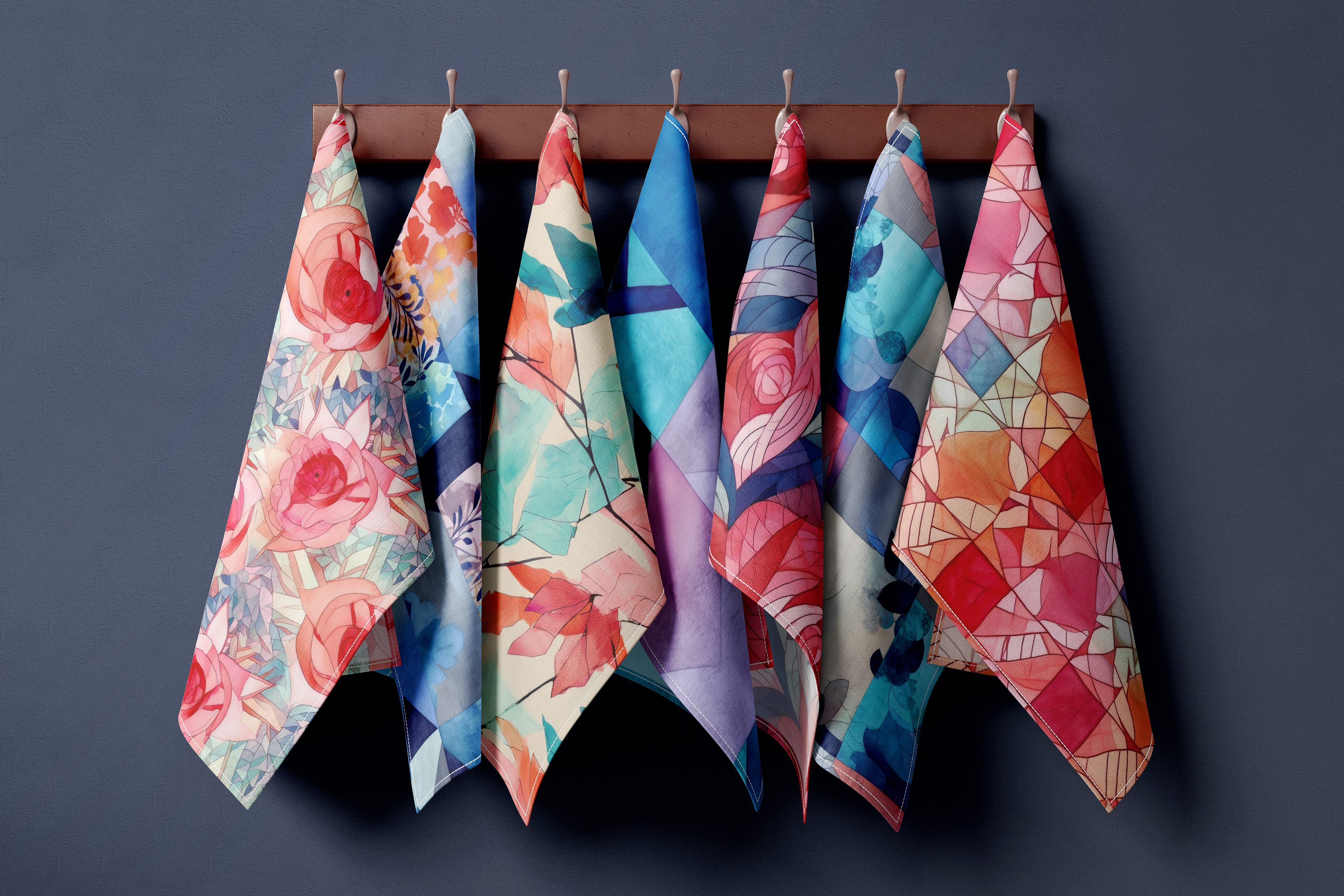 Korean Patchwork Floral Patterns: A curated collection of 11 original korean patchwork floral seamless patterns. - image 9