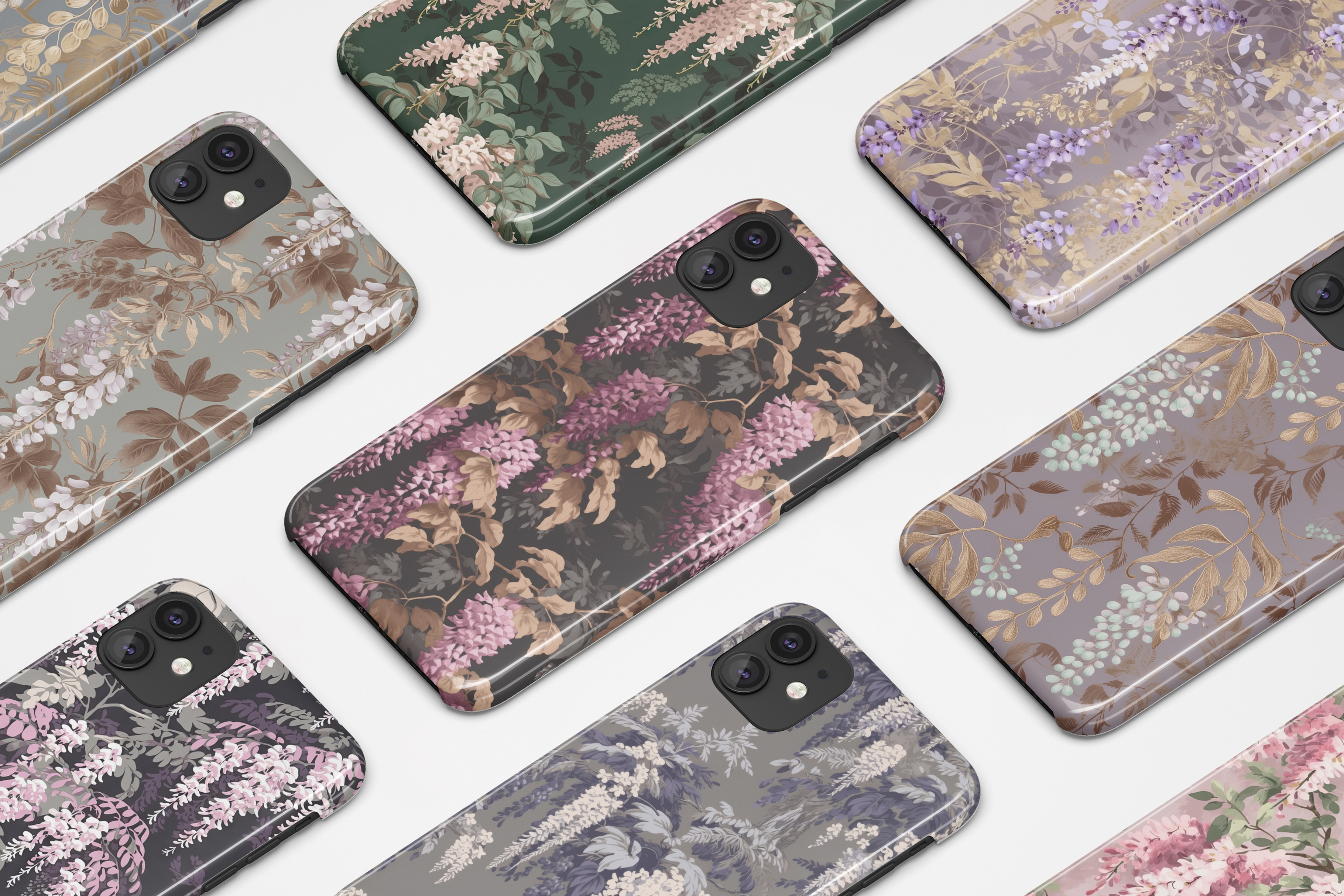 Wisteria Floral Patterns: A curated collection of 9 original wisteria floral seamless patterns. - image 9