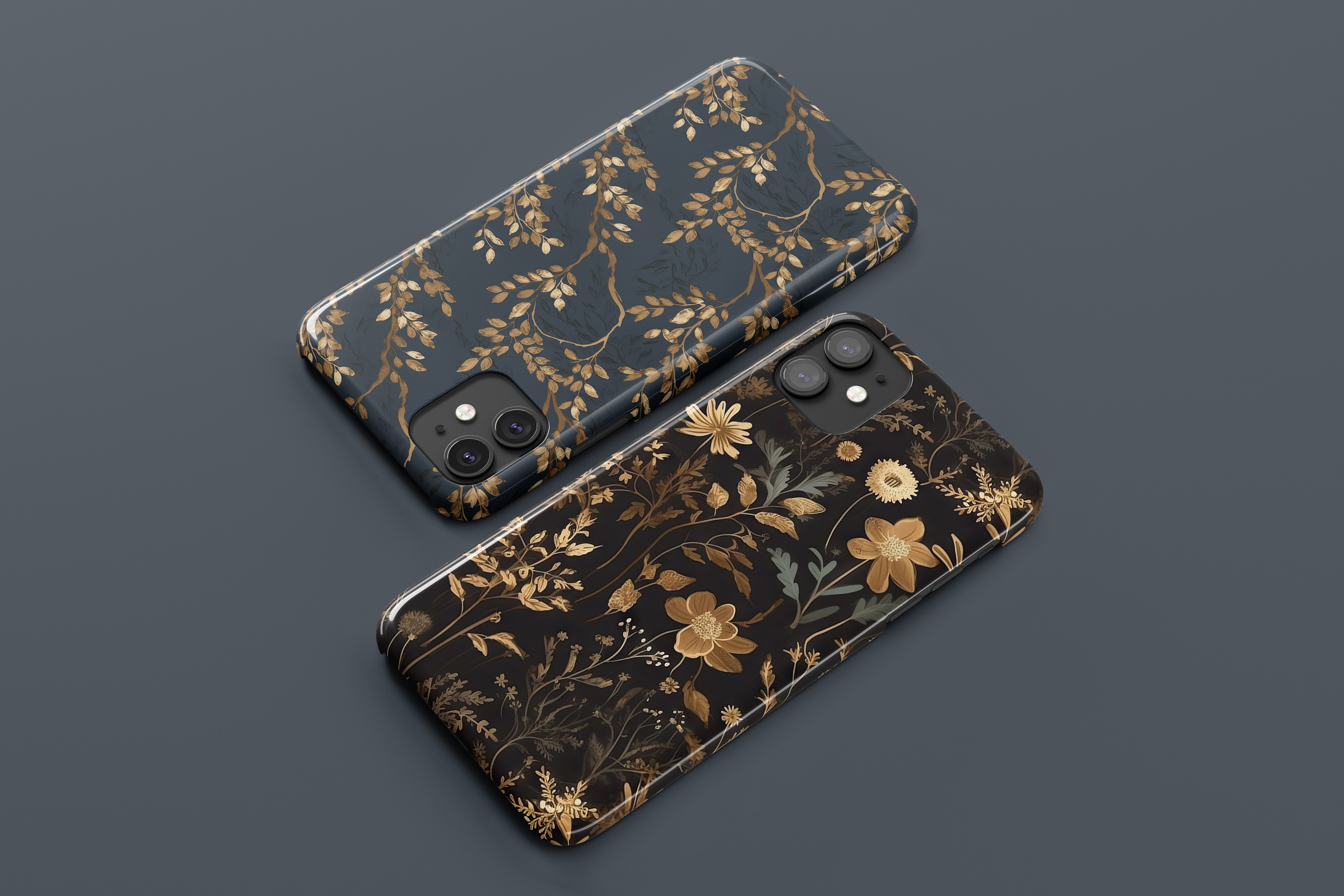 Golden Dark Botanical Patterns: A curated collection of 10 original golden dark botanical seamless patterns. - image 10