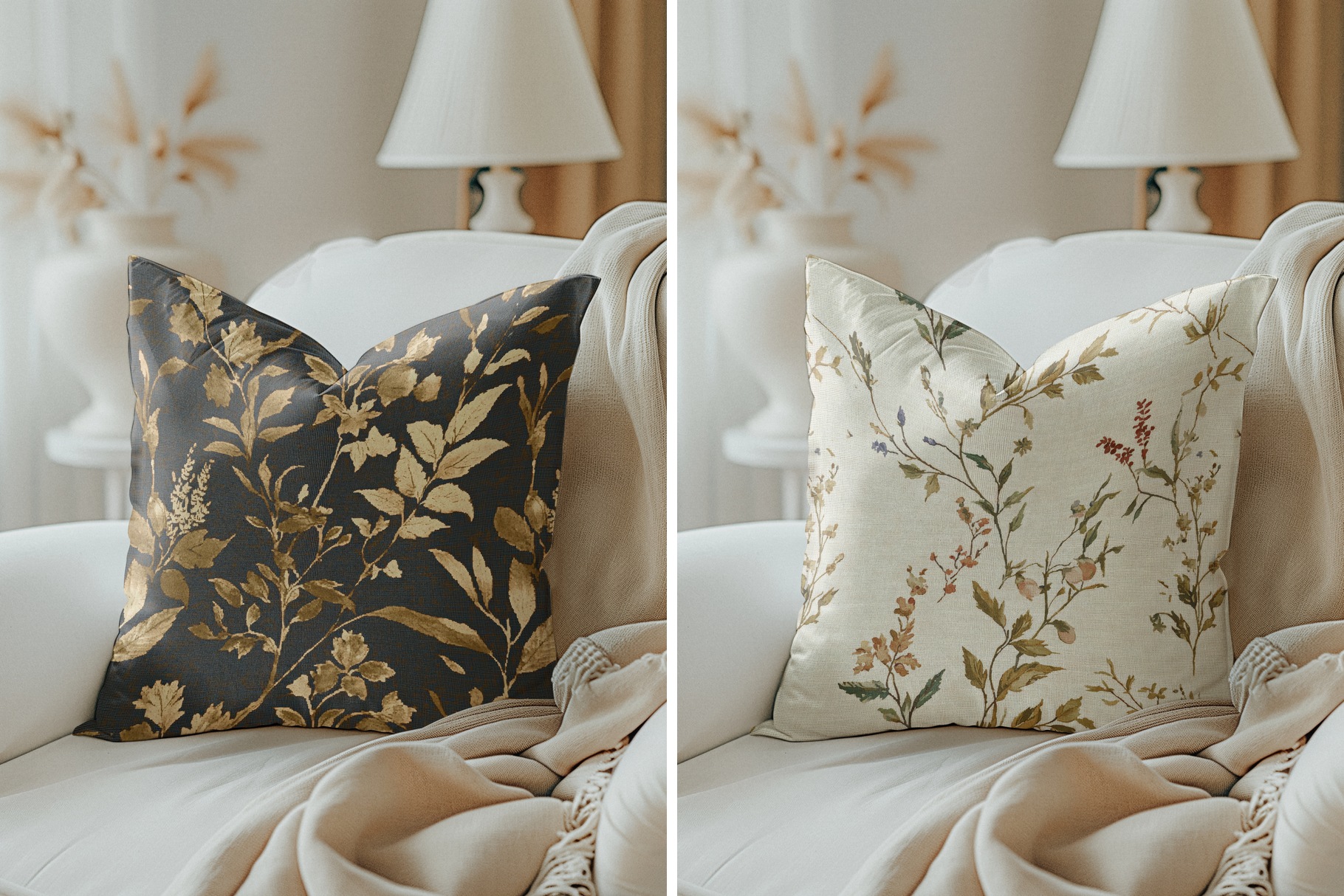 Vintage Beige Floral Patterns: A curated collection of 10 original vintage beige floral seamless patterns. - image 10