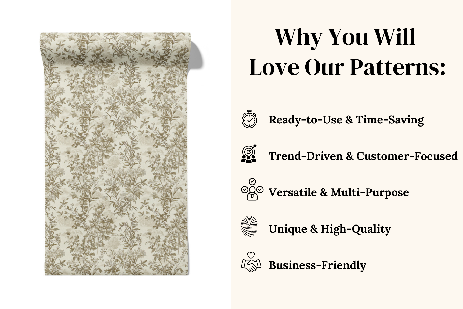 Vintage Beige Floral Patterns: A curated collection of 10 original vintage beige floral seamless patterns. - image 4