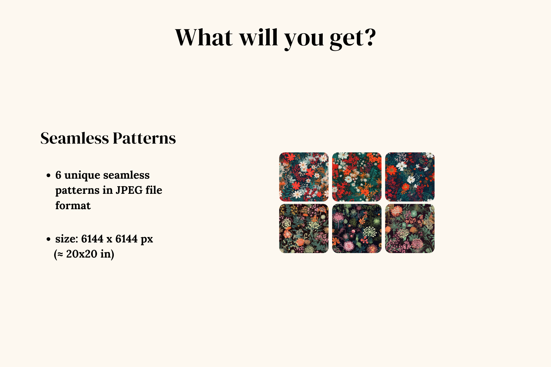 Bright Wildflower Patterns: A curated collection of 6 original bright wildflower seamless patterns. - image 2