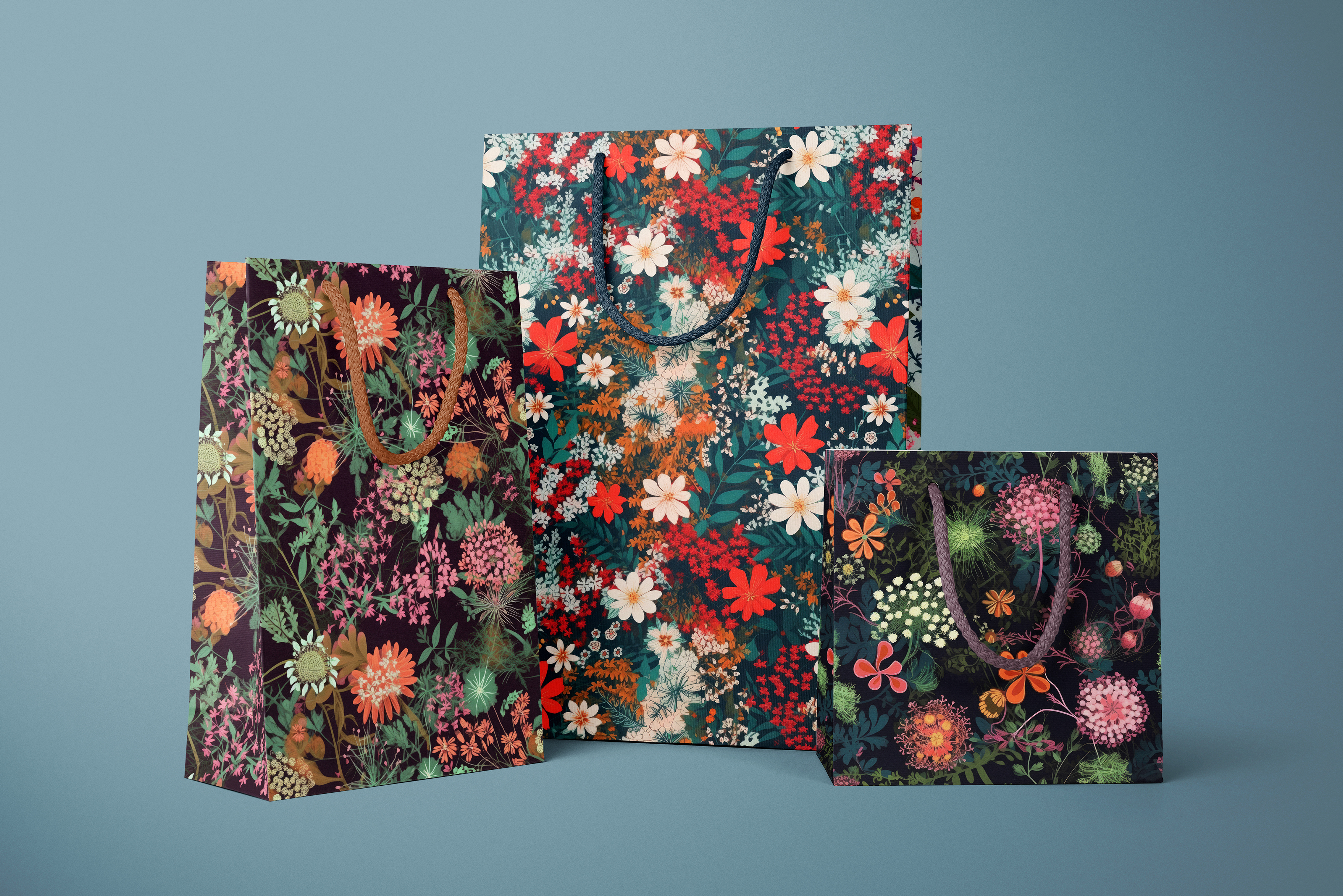 Bright Wildflower Patterns: A curated collection of 6 original bright wildflower seamless patterns. - image 6