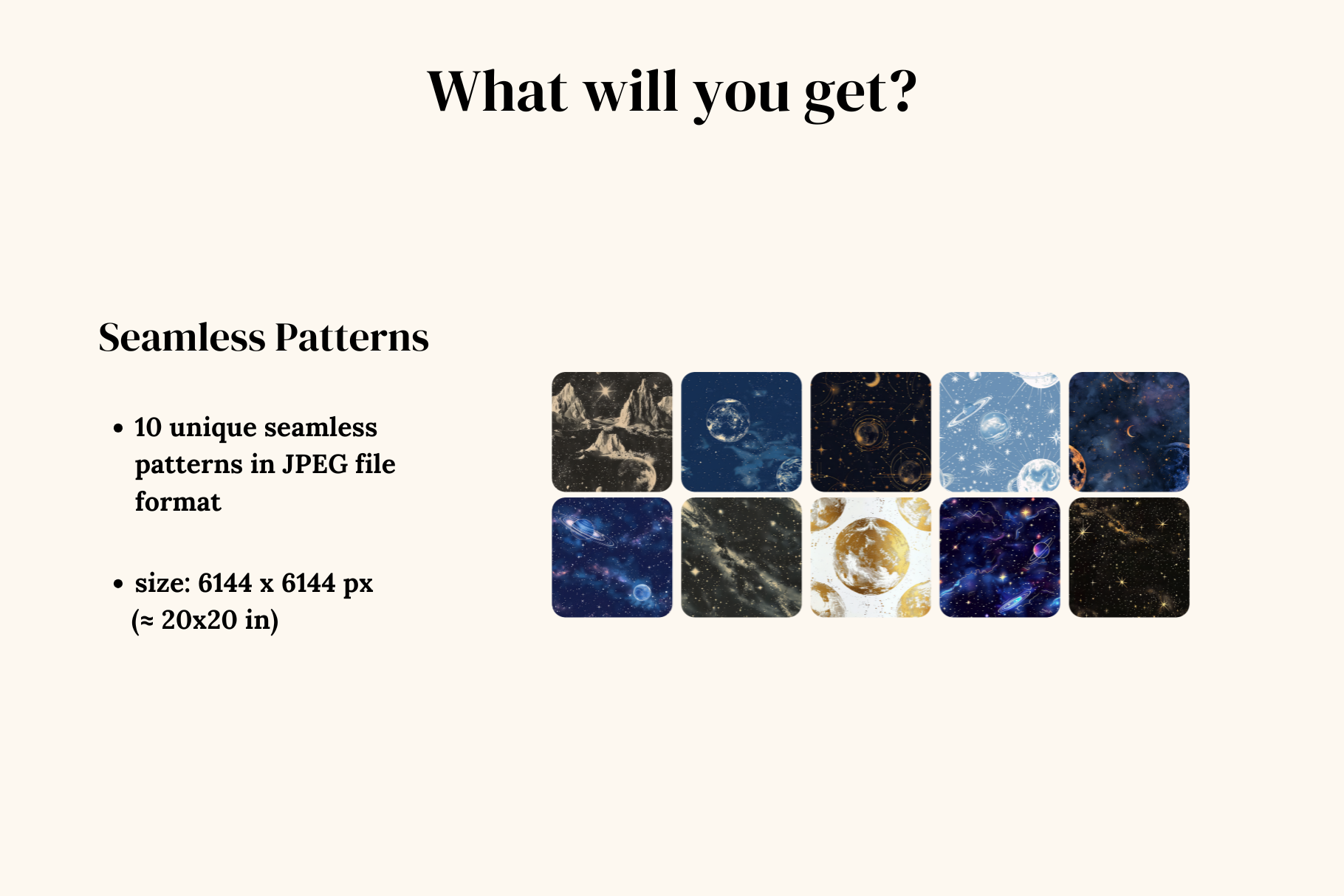 Astronomy Patterns & Prints: A curated collection of 10 original astronomy seamless patterns and 3 art prints. - image 2