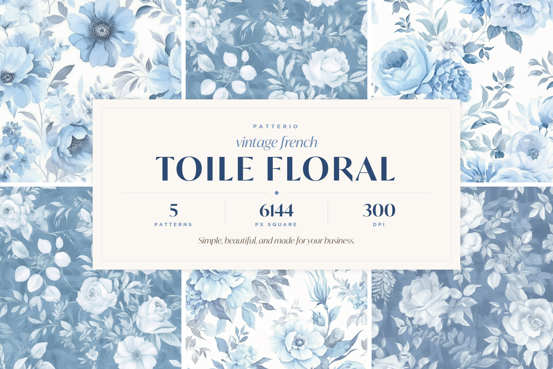 Vintage French Toile Floral Patterns