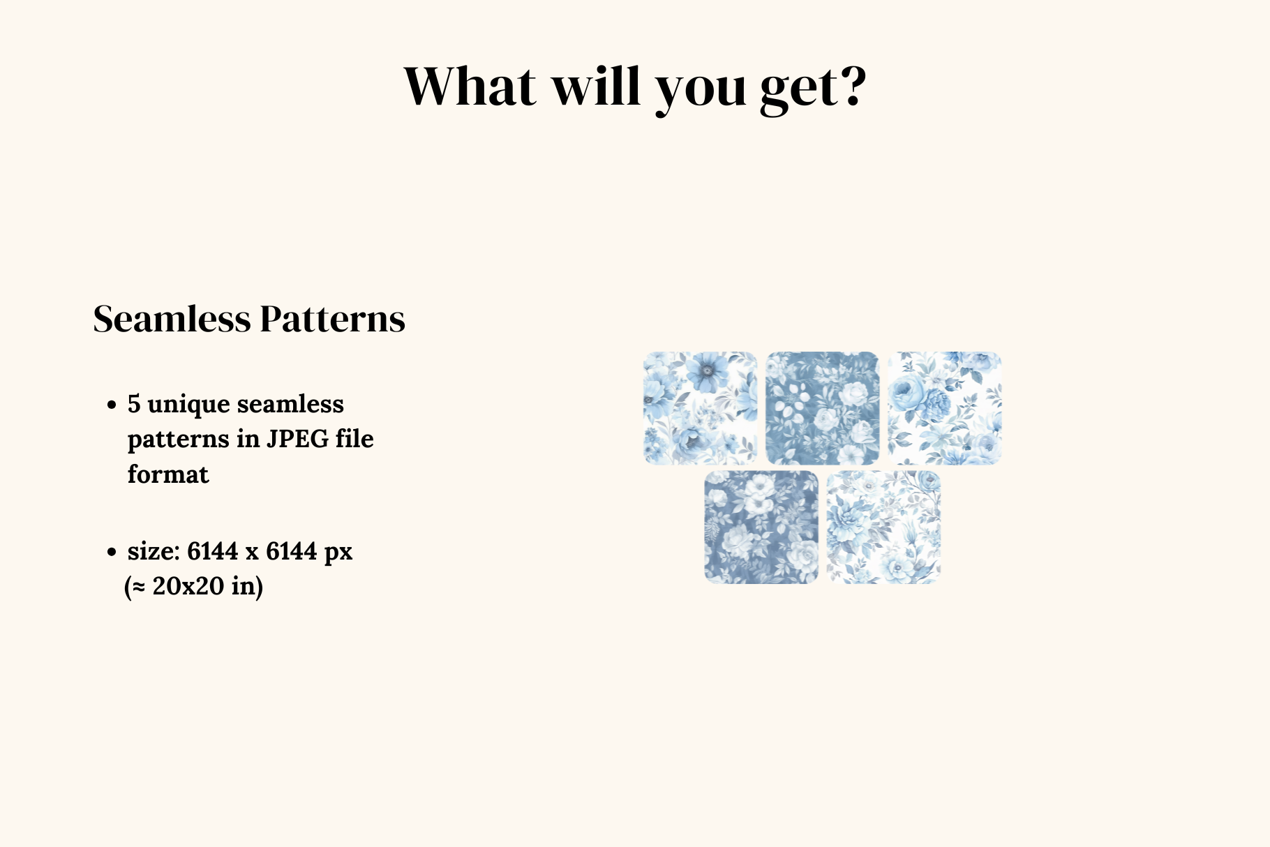 Vintage French Toile Floral Patterns: A curated collection of 5 original vintage French toile floral seamless patterns. - image 2