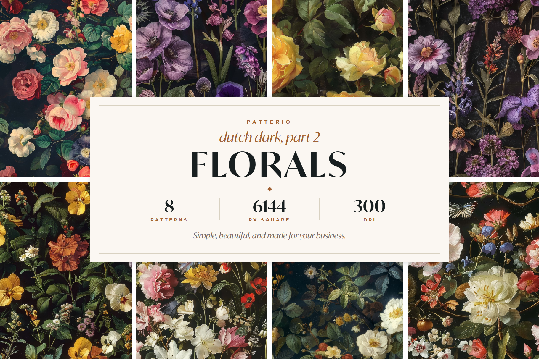 Dutch Dark Floral Patterns, part 2