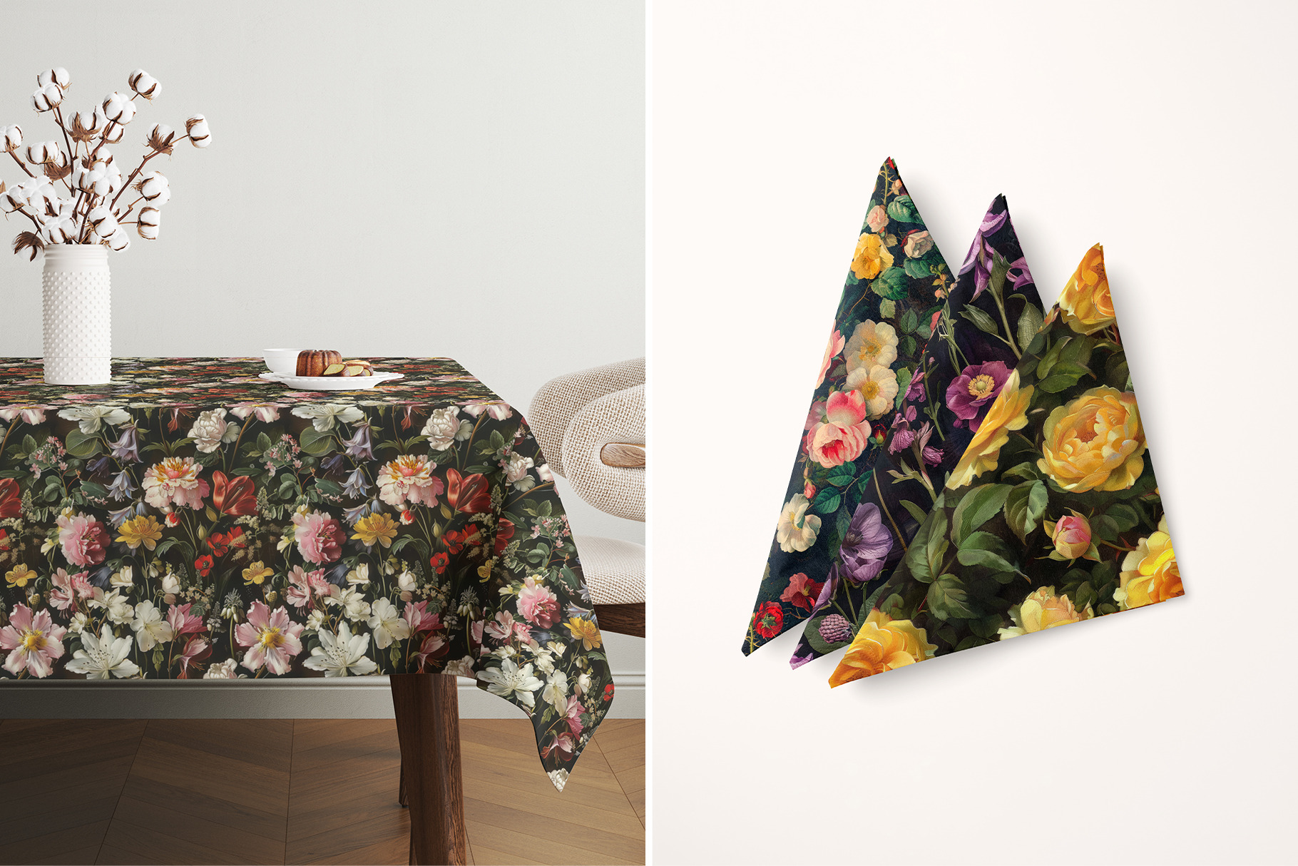 Dutch Dark Floral Patterns, part 2: A curated collection of 8 original Dutch dark floral seamless patterns. - image 10