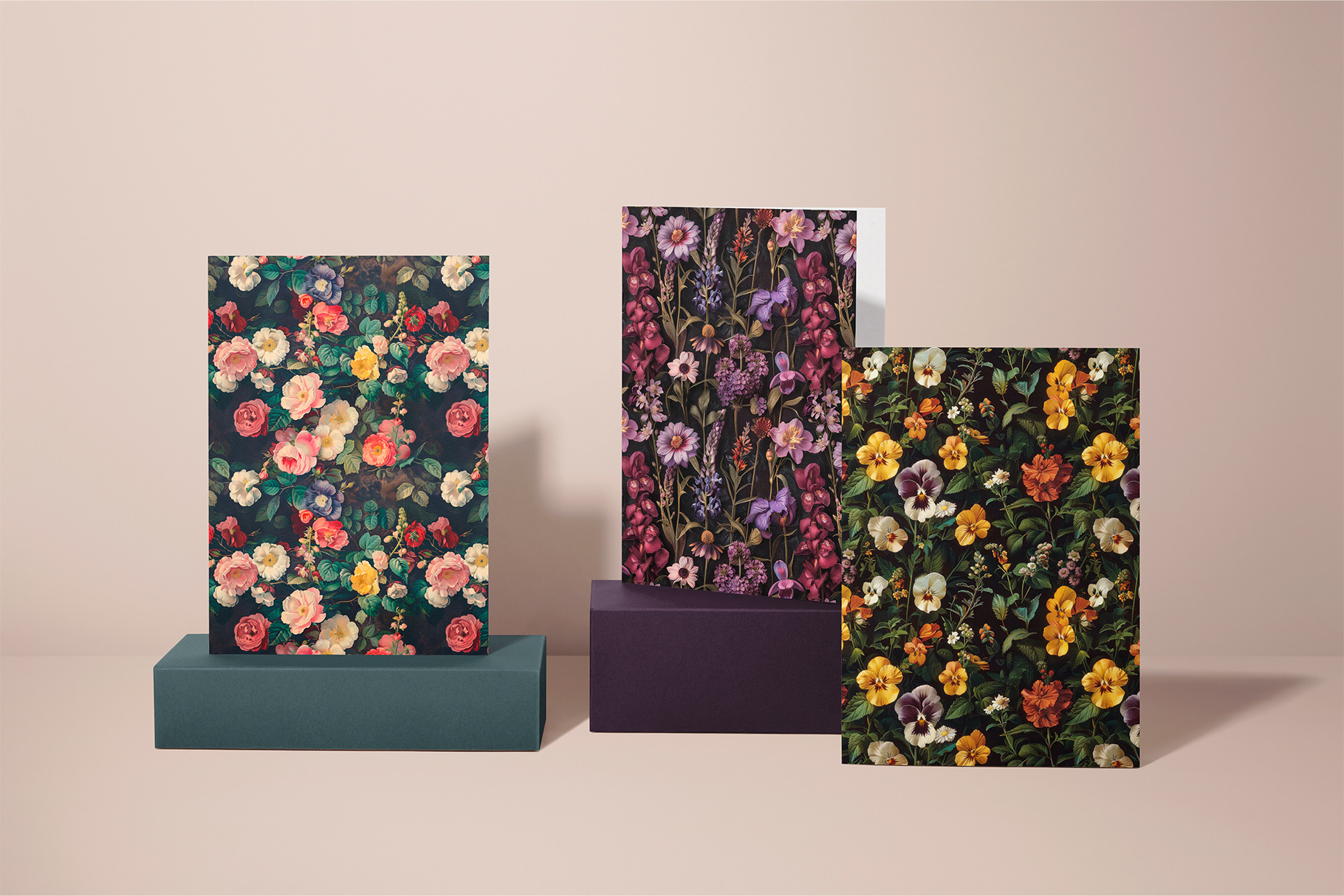Dutch Dark Floral Patterns, part 2: A curated collection of 8 original Dutch dark floral seamless patterns. - image 8