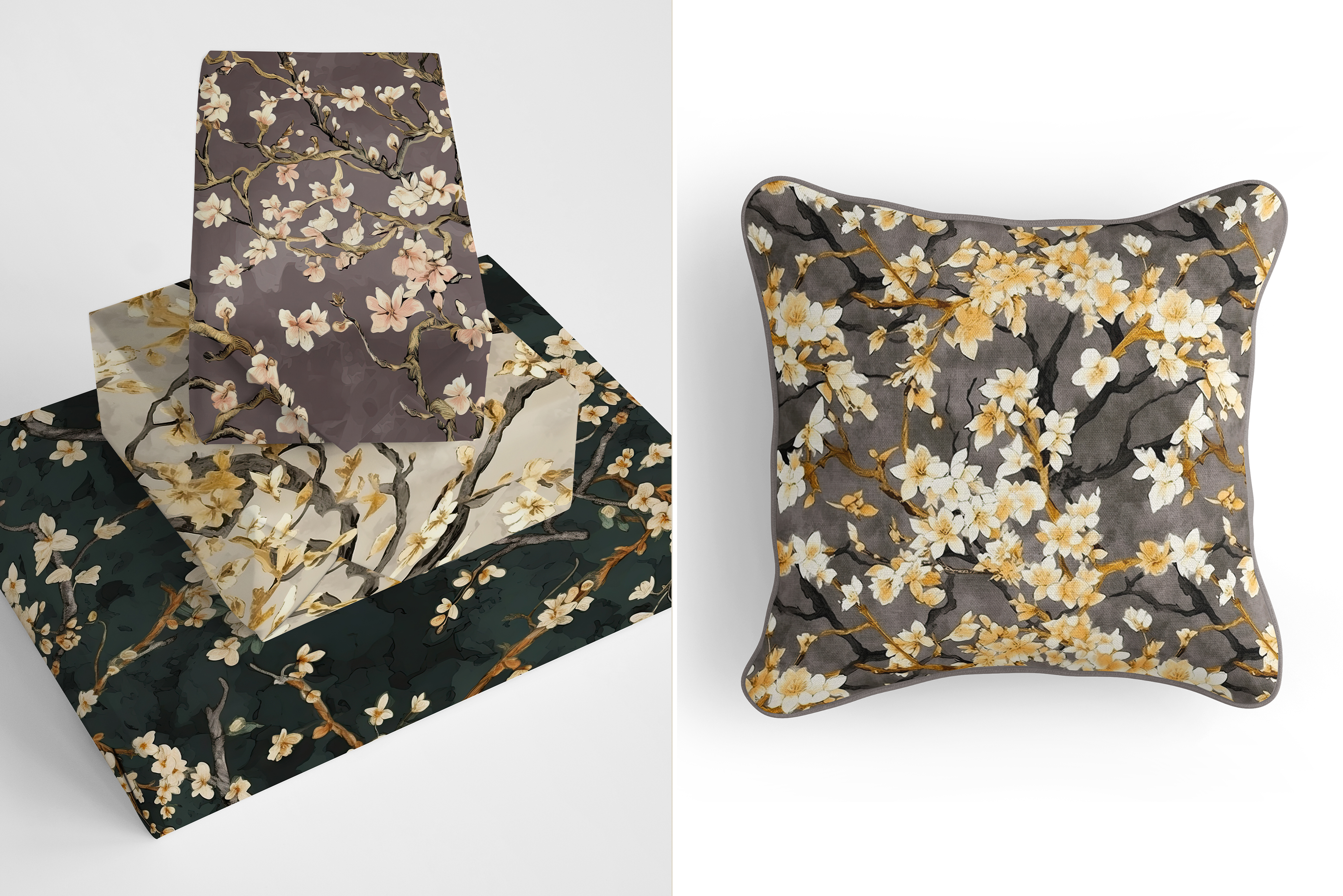 Almond Blossom Patterns: A curated collection of 7 original almond blossom seamless patterns. - image 5