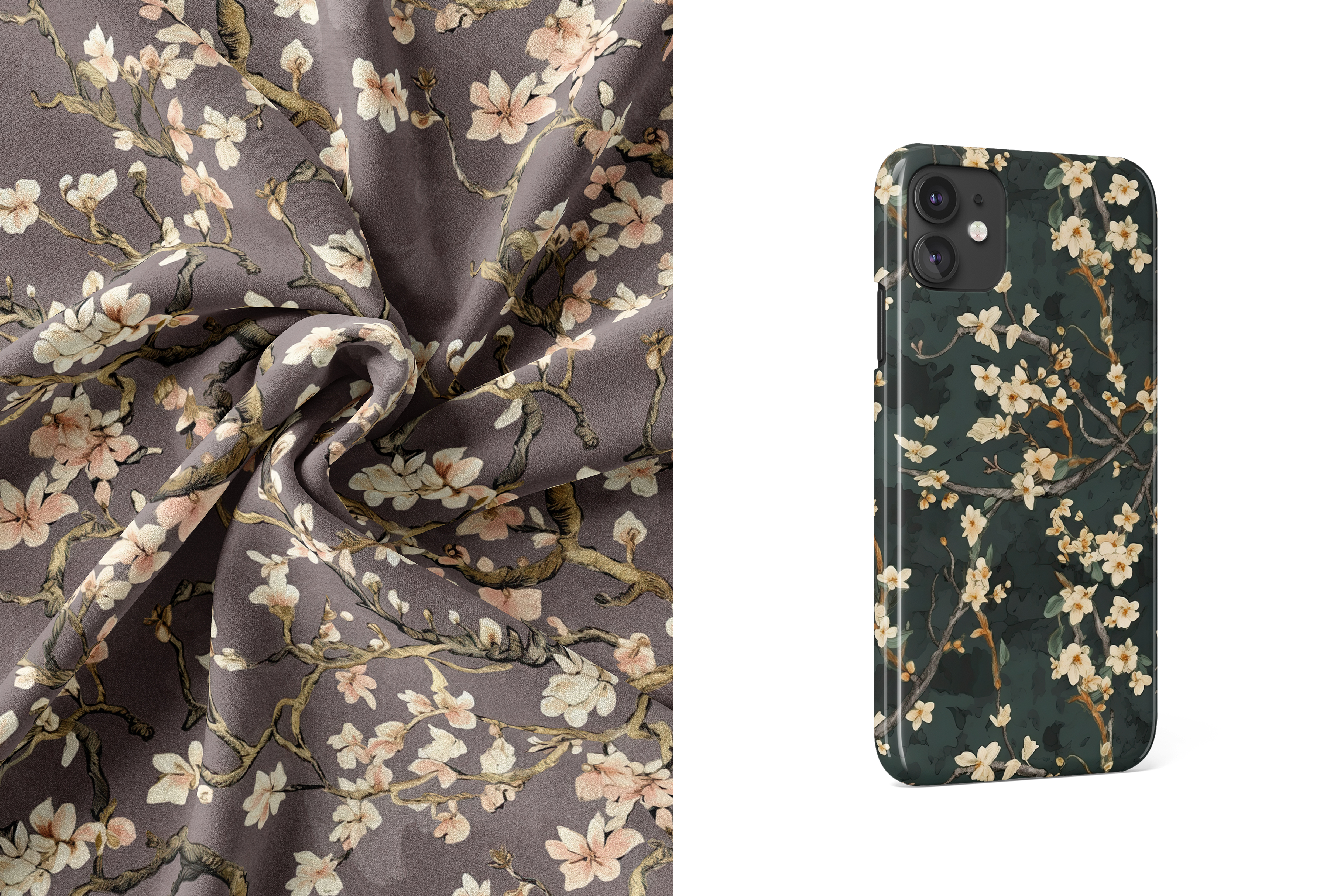 Almond Blossom Patterns: A curated collection of 7 original almond blossom seamless patterns. - image 6