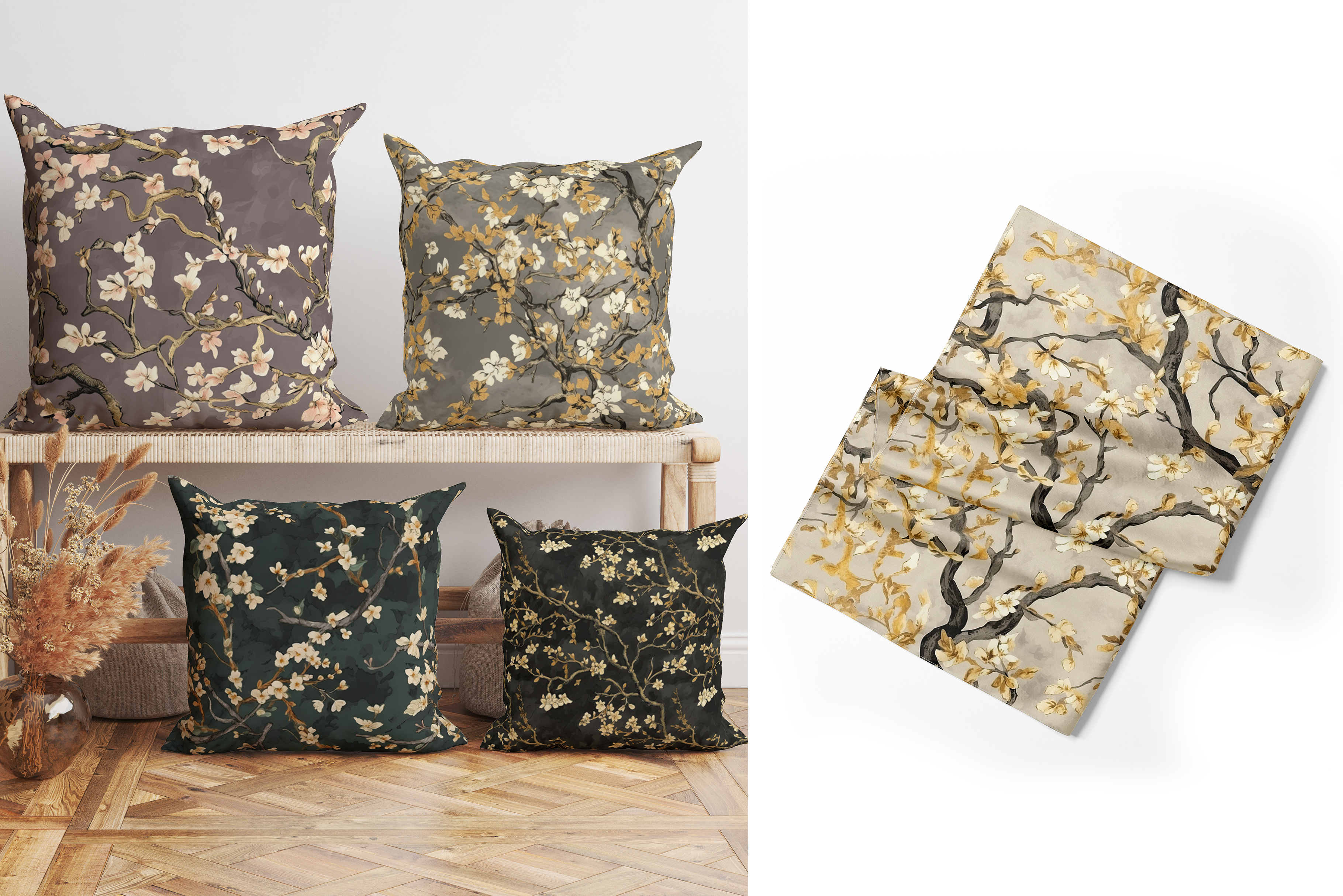 Almond Blossom Patterns: A curated collection of 7 original almond blossom seamless patterns. - image 7